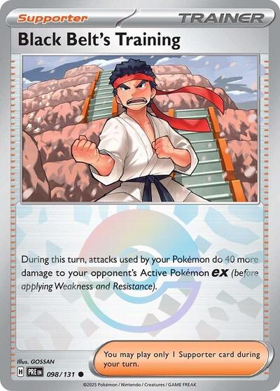 Scarlet & Violet Prismatic Evolutions - 098/131 Black Belt's Training - 098/131 (Poke Ball Pattern) Common