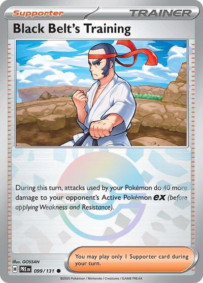 Scarlet & Violet Prismatic Evolutions - 099/131 Black Belt's Training - 099/131 (Poke Ball Pattern) Common