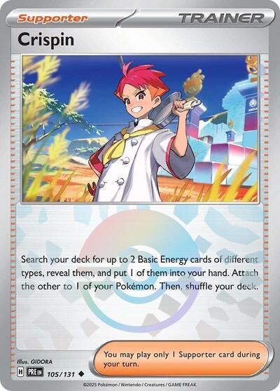 Scarlet & Violet Prismatic Evolutions - 105/131 Crispin - 105/131 (Poke Ball Pattern) Uncommon