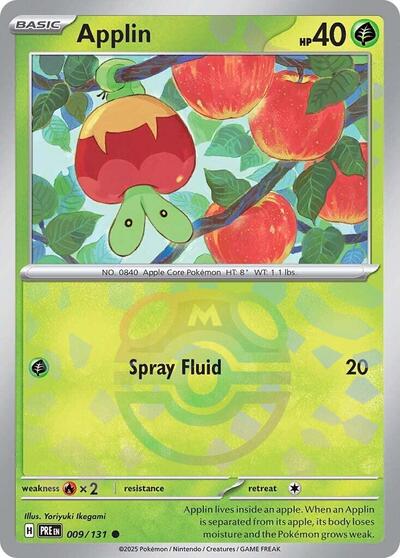 Scarlet & Violet Prismatic Evolutions - 009/131 Applin (Master Ball Pattern) Common