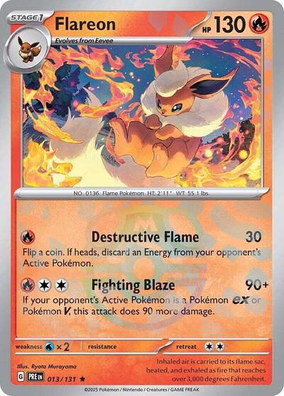 Scarlet & Violet Prismatic Evolutions - 013/131 Flareon (Master Ball Pattern) Rare