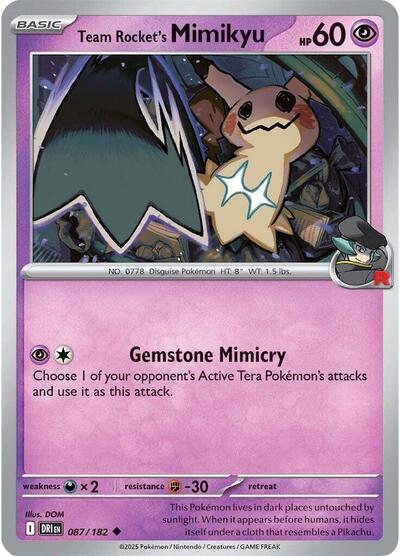 Scarlet & Violet Destined Rivals - 087/182 Team Rocket's Mimikyu Uncommon