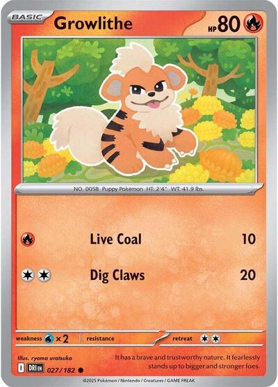 Scarlet & Violet Destined Rivals - 027/182 Growlithe Common