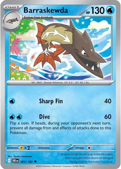 Scarlet & Violet Destined Rivals - 063/182 Barraskewda Uncommon