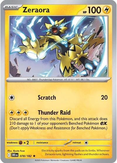 Scarlet & Violet Destined Rivals - 078/182 Zeraora Rare