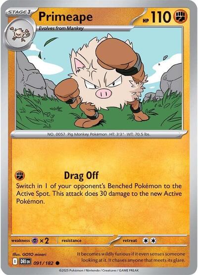 Scarlet & Violet Destined Rivals - 091/182 Primeape Common