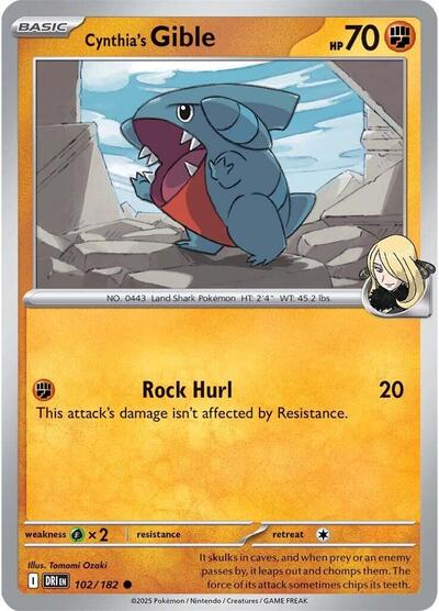 Scarlet & Violet Destined Rivals - 102/182 Cynthia's Gible Common