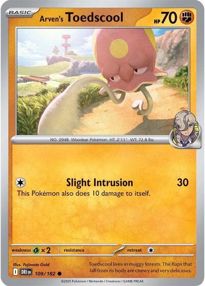 Scarlet & Violet Destined Rivals - 109/182 Arven's Toedscool Common