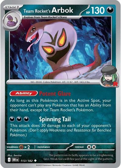 Scarlet & Violet Destined Rivals - 113/182 Team Rocket's Arbok Uncommon