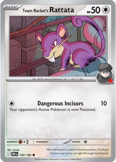 Scarlet & Violet Destined Rivals - 147/182 Team Rocket's Rattata Common