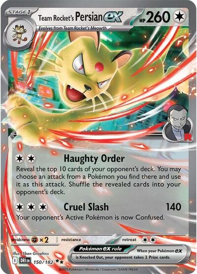 Scarlet & Violet Destined Rivals - 150/182 Team Rocket's Persian ex Double Rare