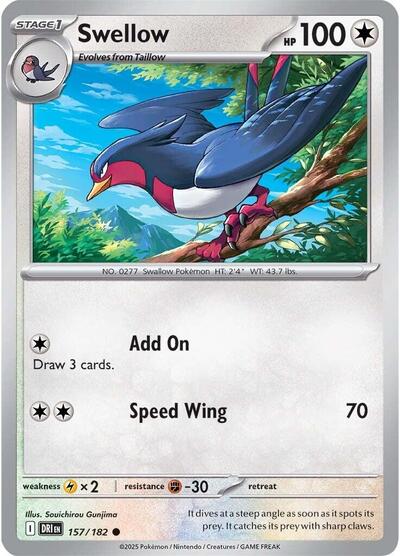 Scarlet & Violet Destined Rivals - 157/182 Swellow Common