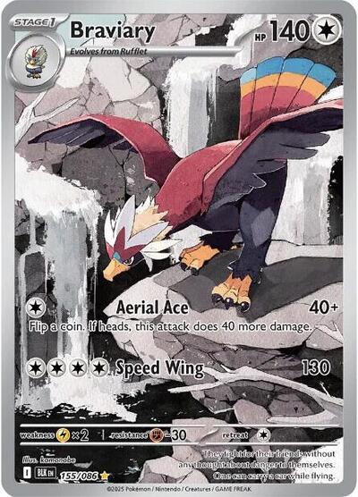 Scarlet & Violet Black Bolt - 155/086 Braviary Illustration Rare