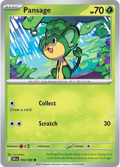Scarlet & Violet Black Bolt - 004/086 Pansage Common