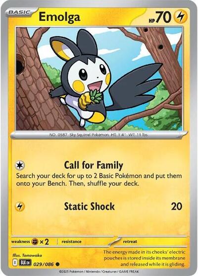 Scarlet & Violet Black Bolt - 029/086 Emolga Common