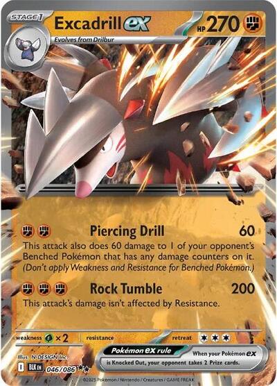 Scarlet & Violet Black Bolt - 046/086 Excadrill ex Double Rare