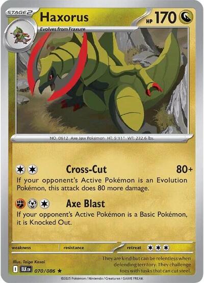 Scarlet & Violet Black Bolt - 070/086 Haxorus Rare