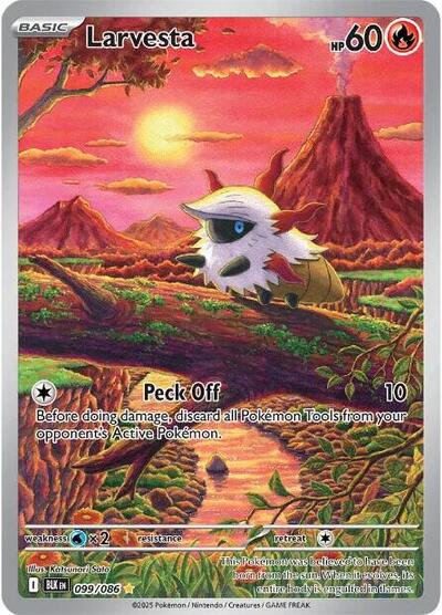 Scarlet & Violet Black Bolt - 099/086 Larvesta Illustration Rare