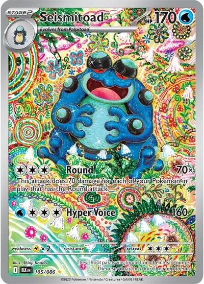 Scarlet & Violet Black Bolt - 105/086 Seismitoad Illustration Rare