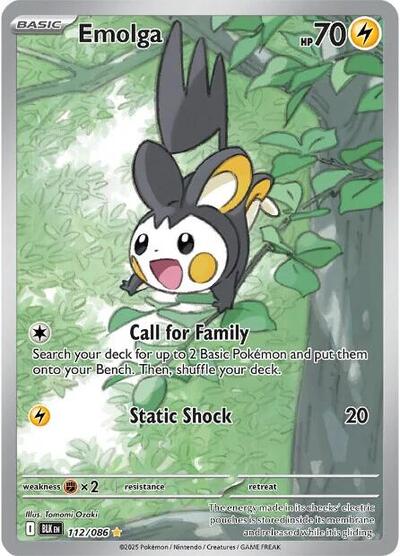 Scarlet & Violet Black Bolt - 112/086 Emolga Illustration Rare