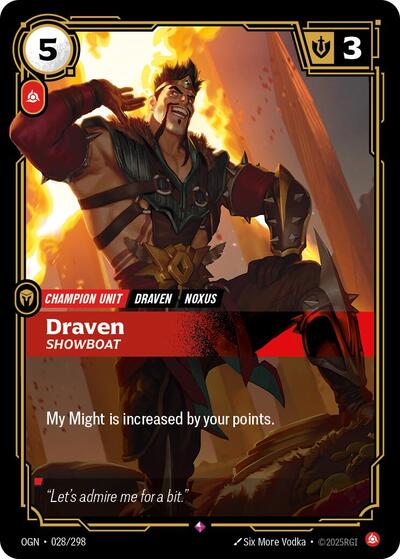 Riftbound - Origins - 028/298 Draven - Showboat Rare
