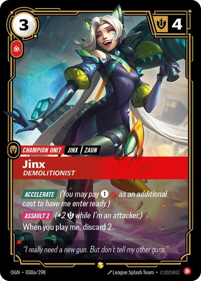 Riftbound - Origins - 030a/298 Jinx - Demolitionist (Alternate Art) Showcase