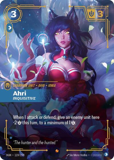 【Riftbound】Ahri alt 119a/298・EN Riftbound - Origins - 119/298 Ahri - Inquisitive Epic
