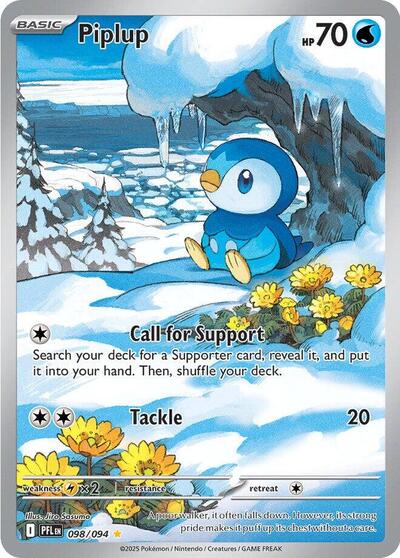 Mega Evolution Phantasmal Flames - 098/094 Piplup Illustration Rare
