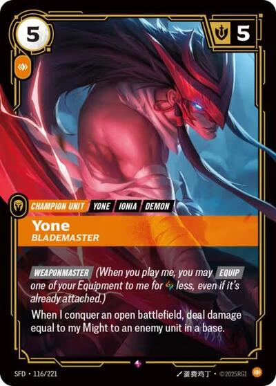 Riftbound Spiritforged - 116/221 Yone - Blademaster Rare