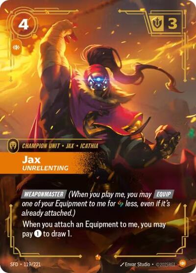 Riftbound Spiritforged - 119/221 Jax - Unrelenting Epic