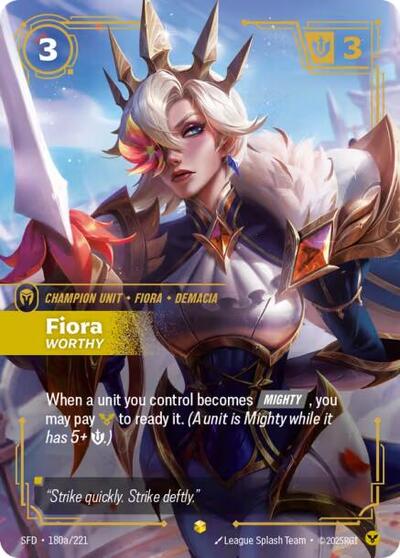 Riftbound Spiritforged - 180a/221 Fiora - Worthy (Alternate Art) Showcase