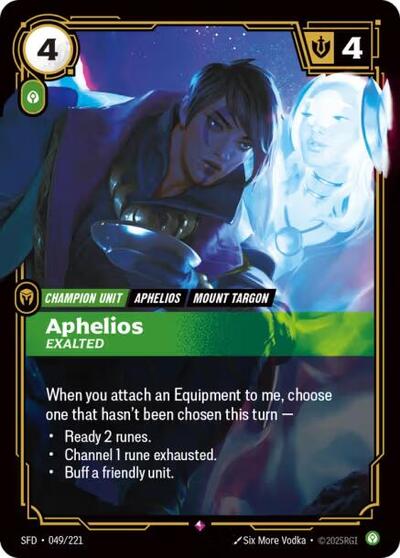 Riftbound Spiritforged - 049/221 Aphelios - Exalted Rare