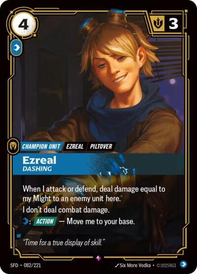 Riftbound Spiritforged - 082/221 Ezreal - Dashing Rare