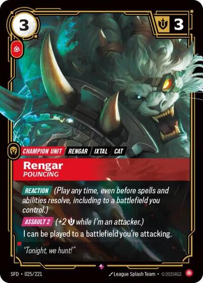 Riftbound Spiritforged - 025/221 Rengar - Pouncing Rare