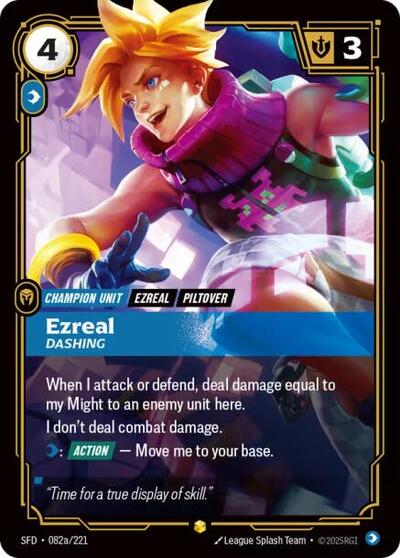 Riftbound Spiritforged - 082a/221 Ezreal - Dashing (Alternate Art) Showcase