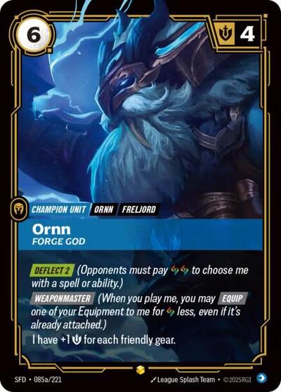 Riftbound Spiritforged - 085a/221 Ornn - Forge God (Alternate Art) Showcase