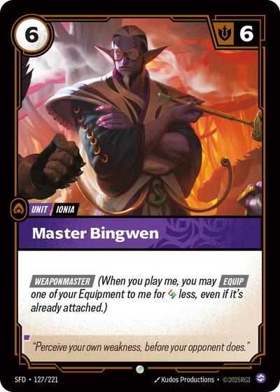 Riftbound Spiritforged - 127/221 Master Bingwen Common