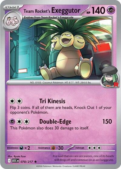 ME: Ascended Heroes - 078/217 Team Rocket's Exeggutor Rare