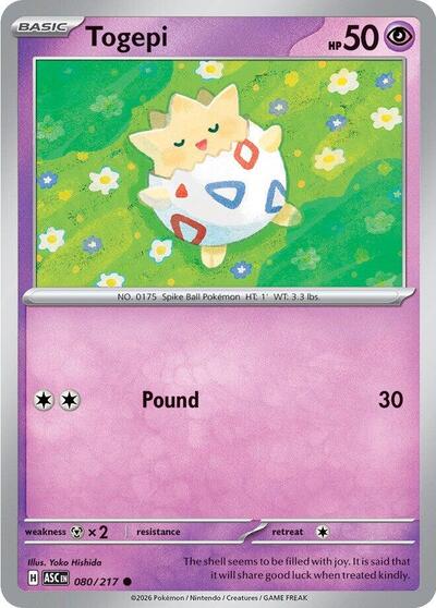 Mega Evolution Ascended Heroes - 080/217 Togepi Common