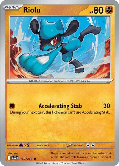 ME: Ascended Heroes - 112/217 Riolu Common