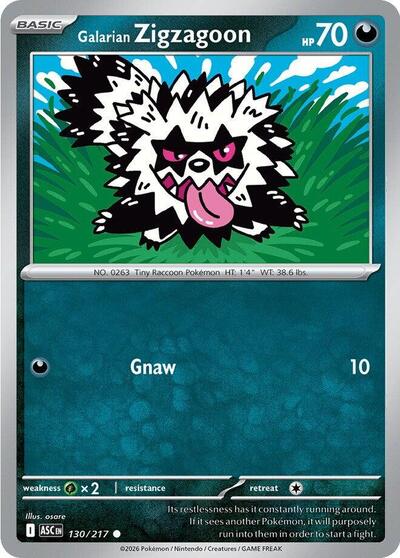 ME: Ascended Heroes - 130/217 Galarian Zigzagoon Common