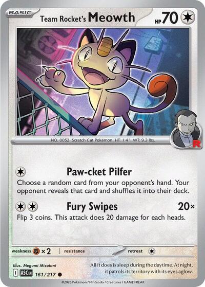 Mega Evolution Ascended Heroes - 161/217 Team Rocket's Meowth Common