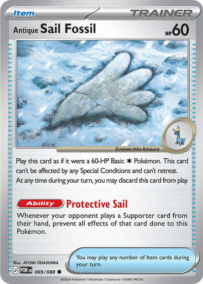 Mega Evolution Perfect Order - 069/088 Antique Sail Fossil Common