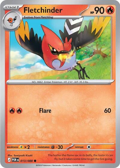 Mega Evolution Perfect Order - 013/088 Fletchinder Common