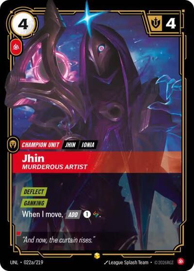 Riftbound- Unleashed - Jhin - Murderous Artist (Alternate Art) 022a/219 Showcase