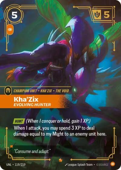 Riftbound- Unleashed - Kha'Zix - Evolving Hunter 119/219 Epic