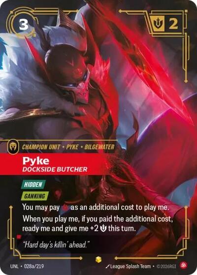 Riftbound- Unleashed - Pyke - Dockside Butcher (Alternate Art) 028a/219 Showcase