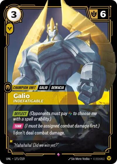 Riftbound- Unleashed - Galio - Indefatigable 171/219 Rare