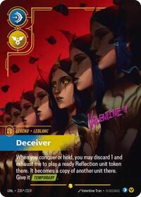 Riftbound- Unleashed - LeBlanc - Deceiver (Signature) 235*/219 Showcase