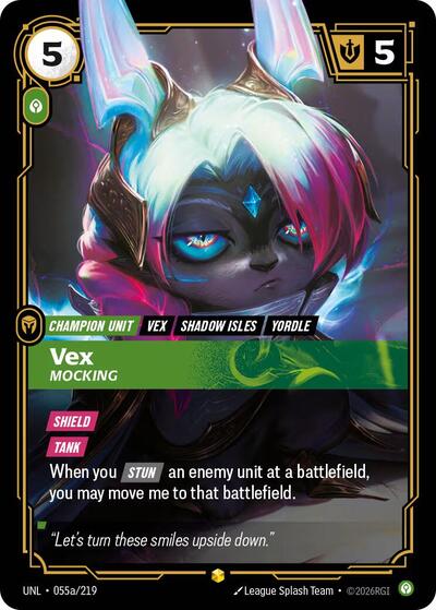 Riftbound- Unleashed - Vex - Mocking (Alternate Art) 055a/219 Showcase